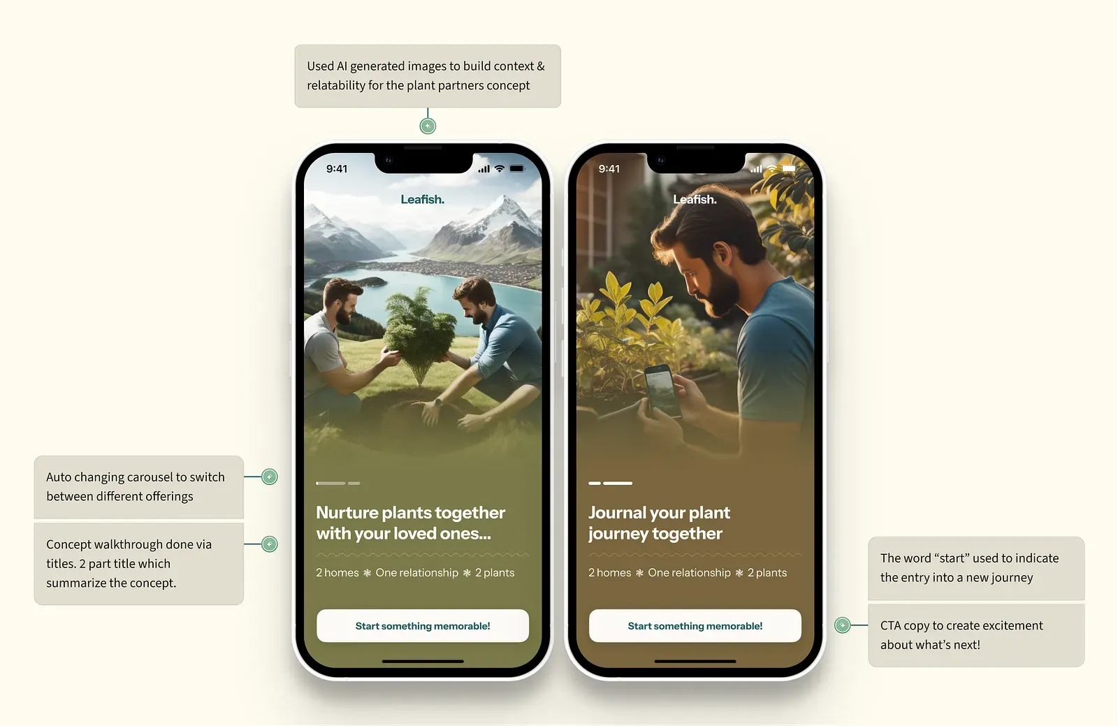 The introduction screens