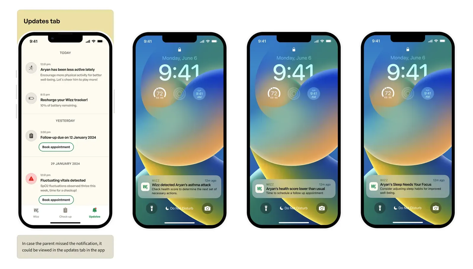 Notification designs that inform parents without alarming them